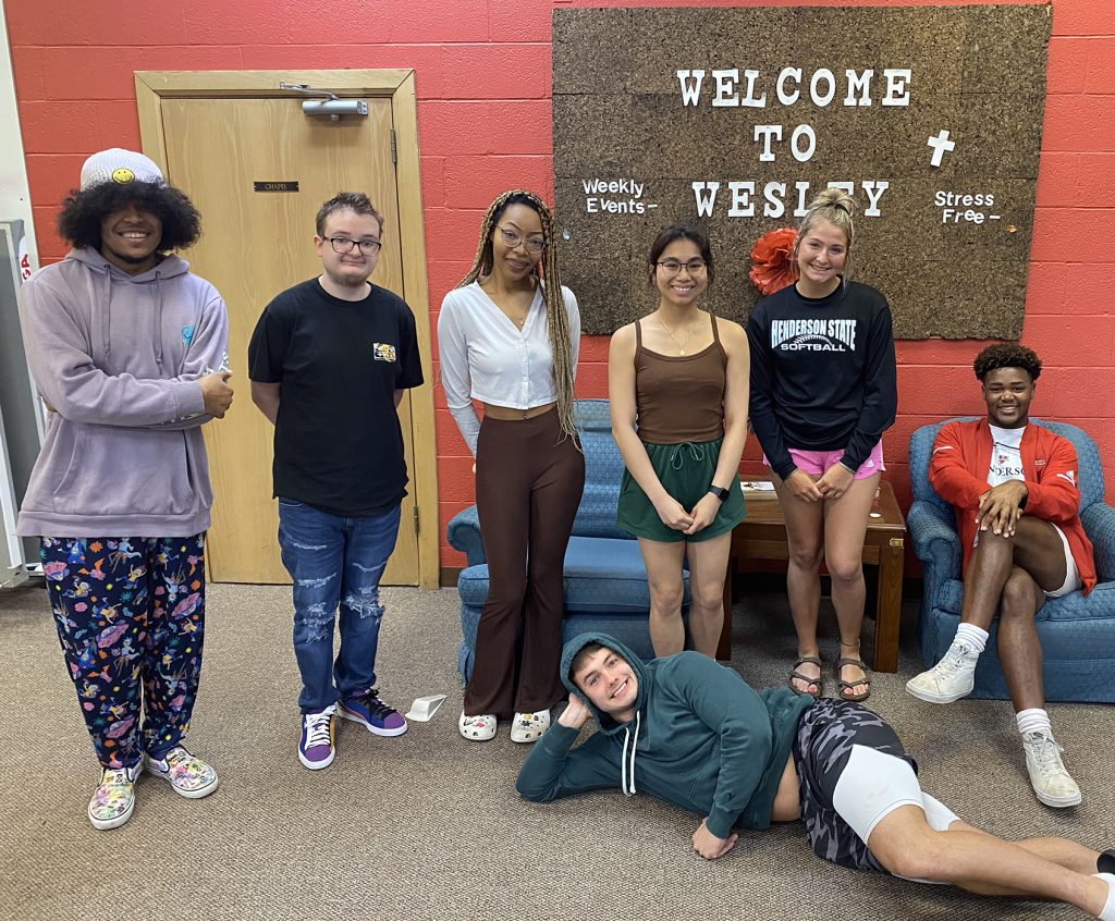 Photo of a diverse group of college students from the campus ministry.