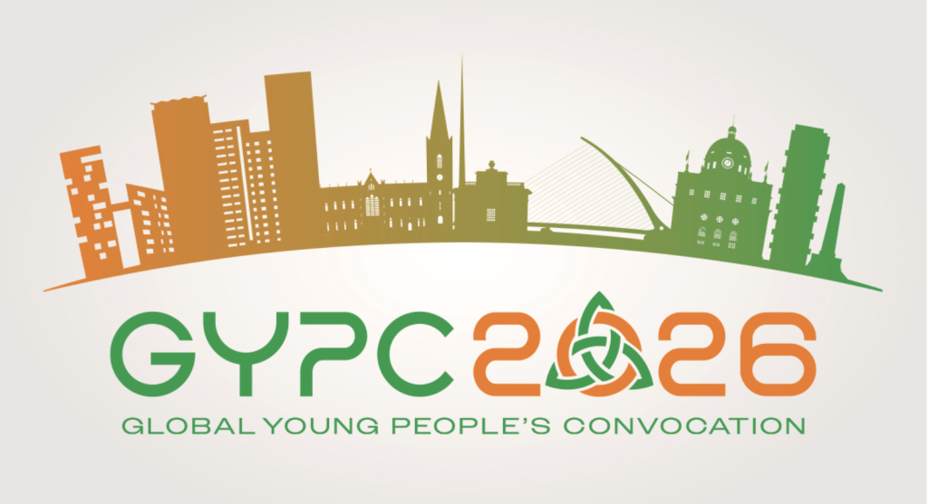 colorful drawing of a city skyline with the text GYPC 2026. The "0" in 2026 is filled with a Celtic symbol.