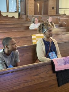 Congregation members in the sanctuary of Nashville FUMC